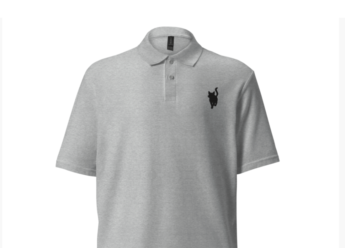 Polo gris brodé cawe noir