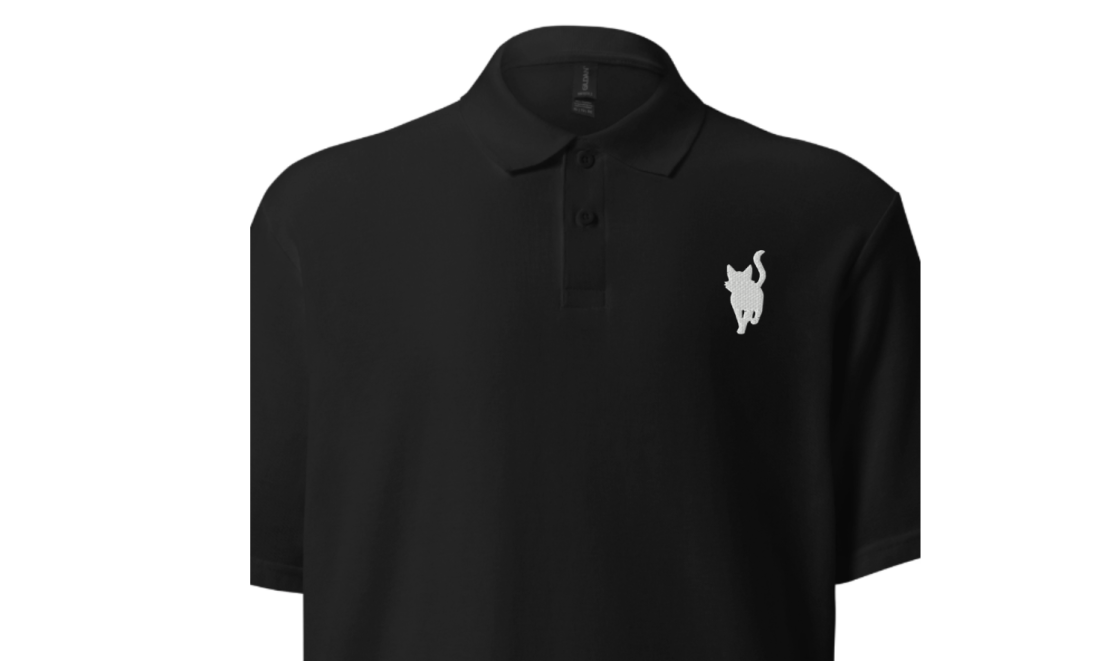 Polo noir brodé cawe gris